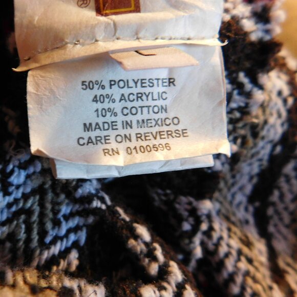 Earth Ragz Mexican Baja Woven Hoodie Size Large - Picture 5 of 6